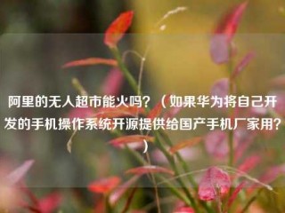 阿里的无人超市能火吗？（如果华为将自己开发的手机操作系统开源提供给国产手机厂家用？）