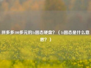 拼多多100多元的1t固态硬盘？（1t固态是什么意思？）