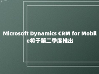 Microsoft Dynamics CRM for Mobile将于第二季度推出